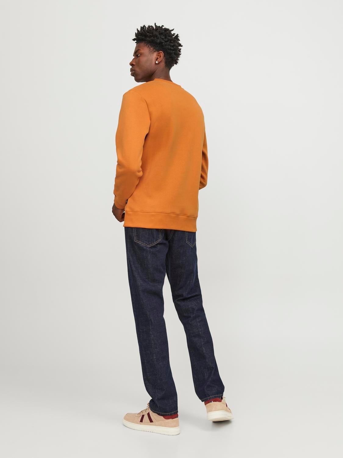 Jack & Jones Plain Crew neck Sweatshirt -Peach Caramel - 12250403