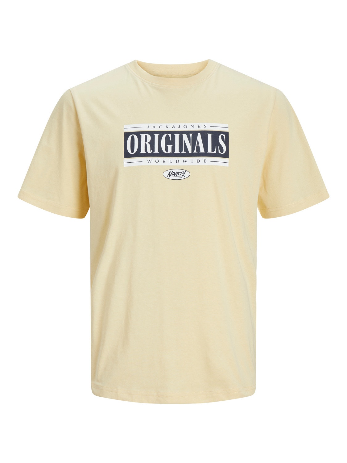 Jack & Jones Standard Fit Crew neck T-Shirt -Italian Straw - 12250411