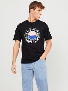 Jack & Jones Logo Pyöreä pääntie T-paita -Black - 12250411