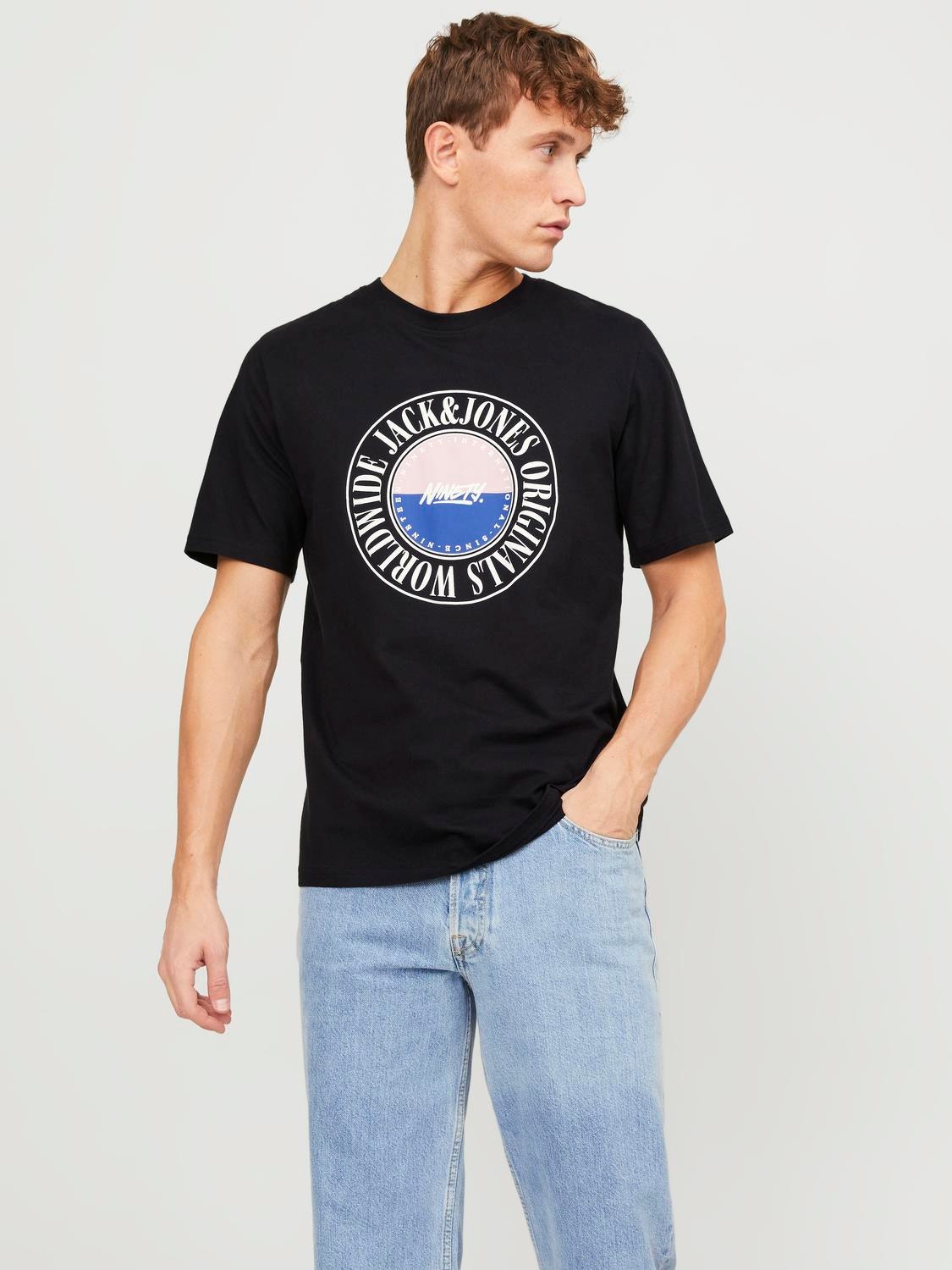 Jack & Jones Logo Pyöreä pääntie T-paita -Black - 12250411