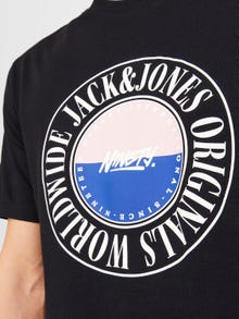 Jack & Jones Logo Ümmargune kaelus T-särk -Black - 12250411