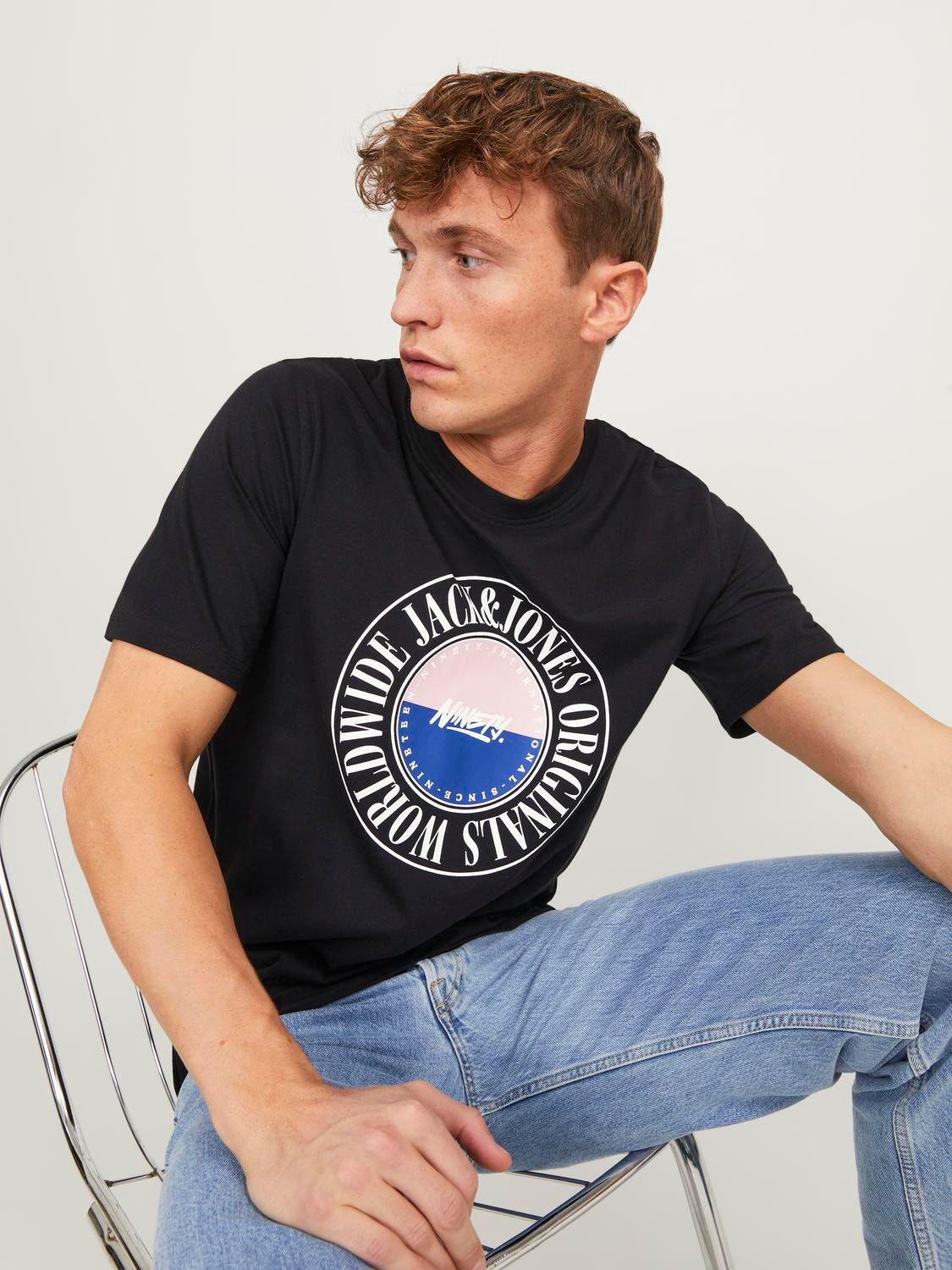 Jack & Jones Logo Rundhals T-shirt -Black - 12250411