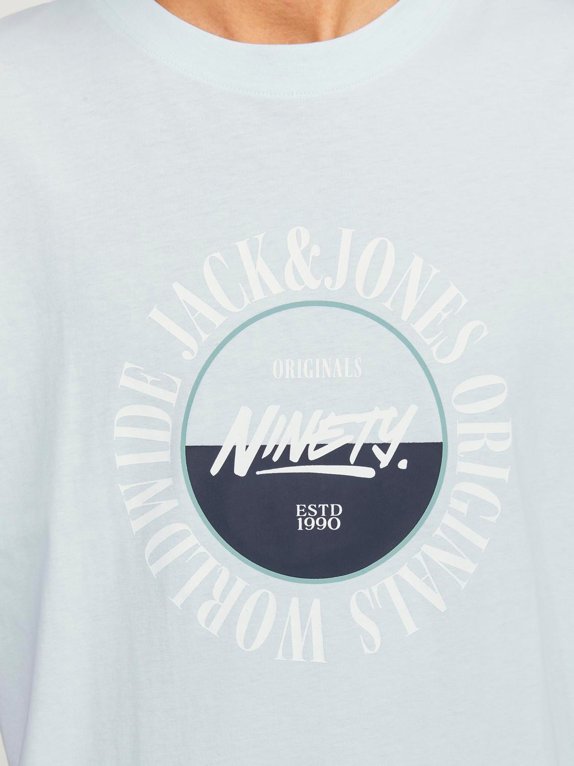 Jack & Jones Logotipas Apskritas kaklas Marškinėliai -Skylight - 12250411