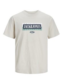 Jack & Jones Logo Ümmargune kaelus T-särk -Moonbeam - 12250411
