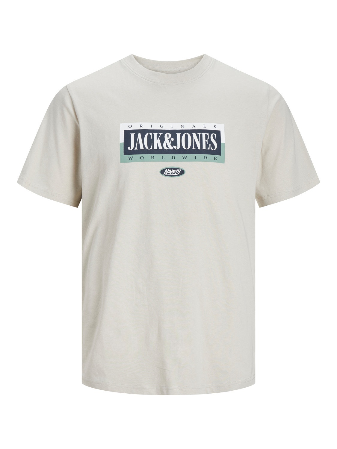 Jack & Jones T-shirt Logo Col rond -Moonbeam - 12250411