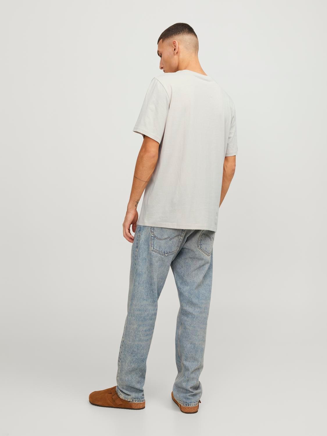 Jack & Jones Logo Rundhals T-shirt -Moonbeam - 12250411