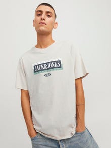 Jack & Jones Logo Crew neck T-shirt -Moonbeam - 12250411