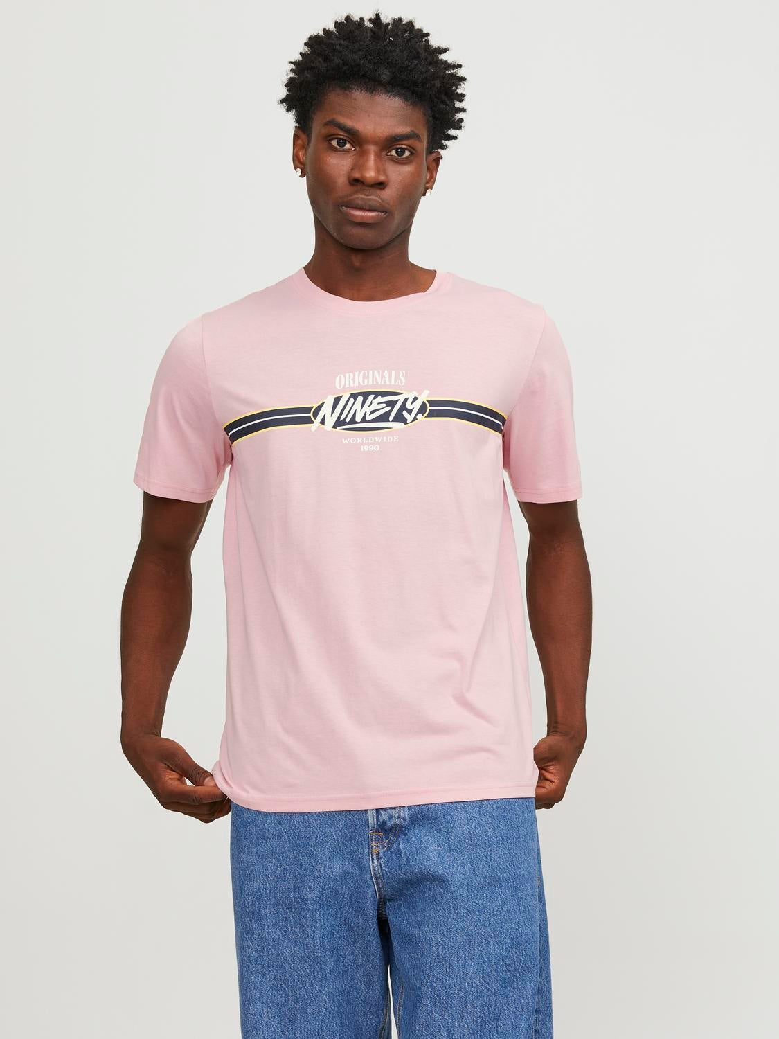 T-shirt Imprimé Col Rond - Jack & Jones - Modalova