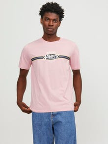 Jack & Jones T-shirt Logo Col rond -Pink Nectar - 12250411