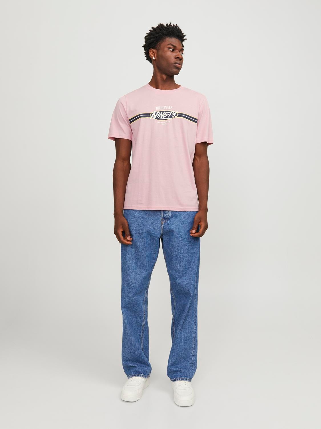 Jack & Jones Logo Ronde hals T-shirt -Pink Nectar - 12250411