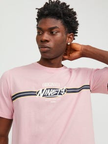 Jack & Jones Logo Rundhals T-shirt -Pink Nectar - 12250411