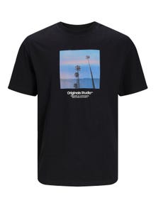 Jack & Jones Printed Crew neck T-shirt -Black - 12250421