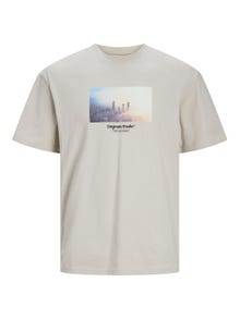 Jack & Jones Trykk O-hals T-skjorte -Moonbeam - 12250421