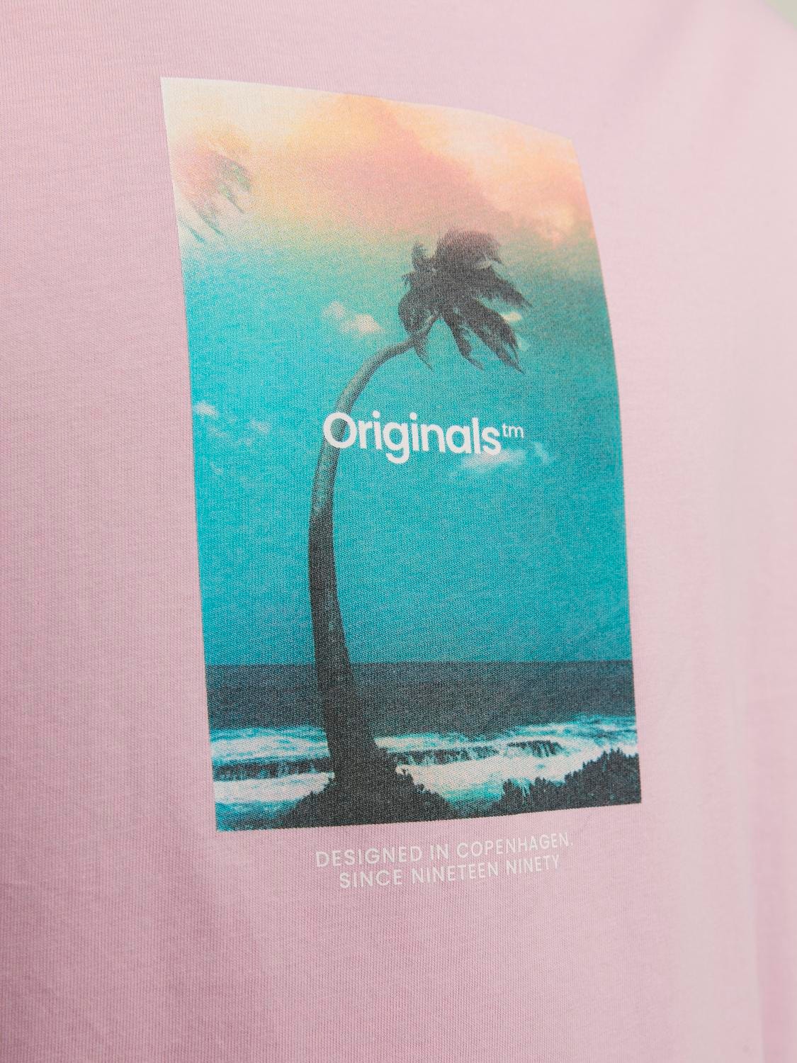 Jack & Jones Gedruckt Rundhals T-shirt -Pink Nectar - 12250421