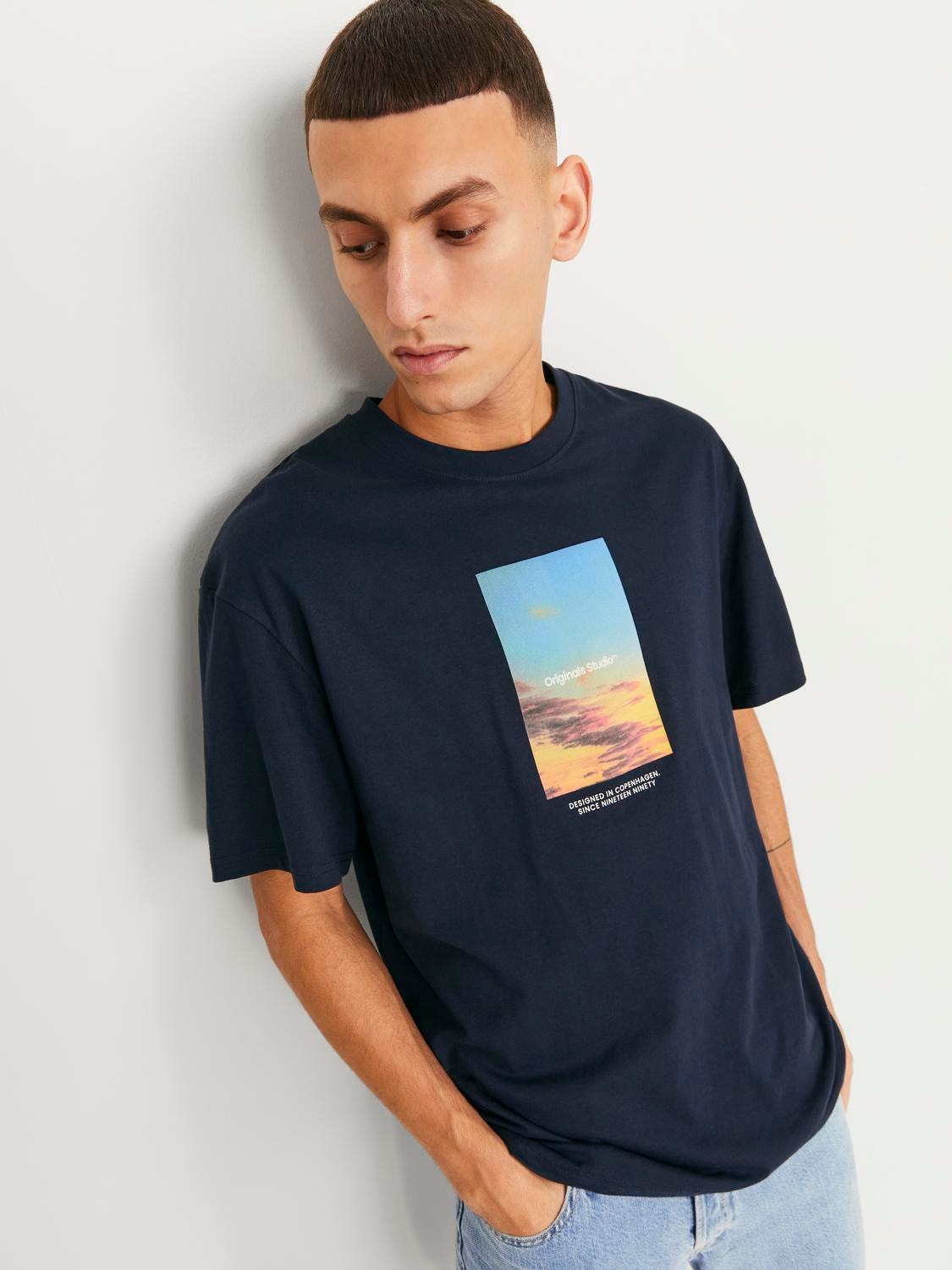 Jack & Jones T-shirt Estampar Decote Redondo -Sky Captain - 12250421