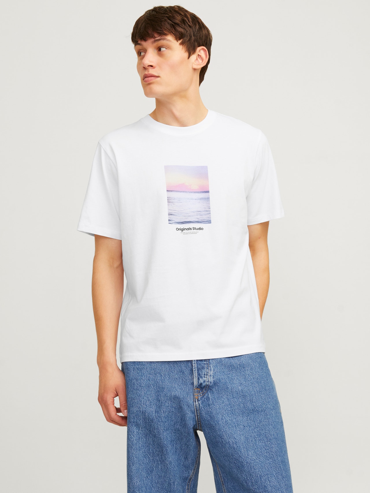 Jack & Jones T-shirt Imprimé Col rond -Bright White - 12250421