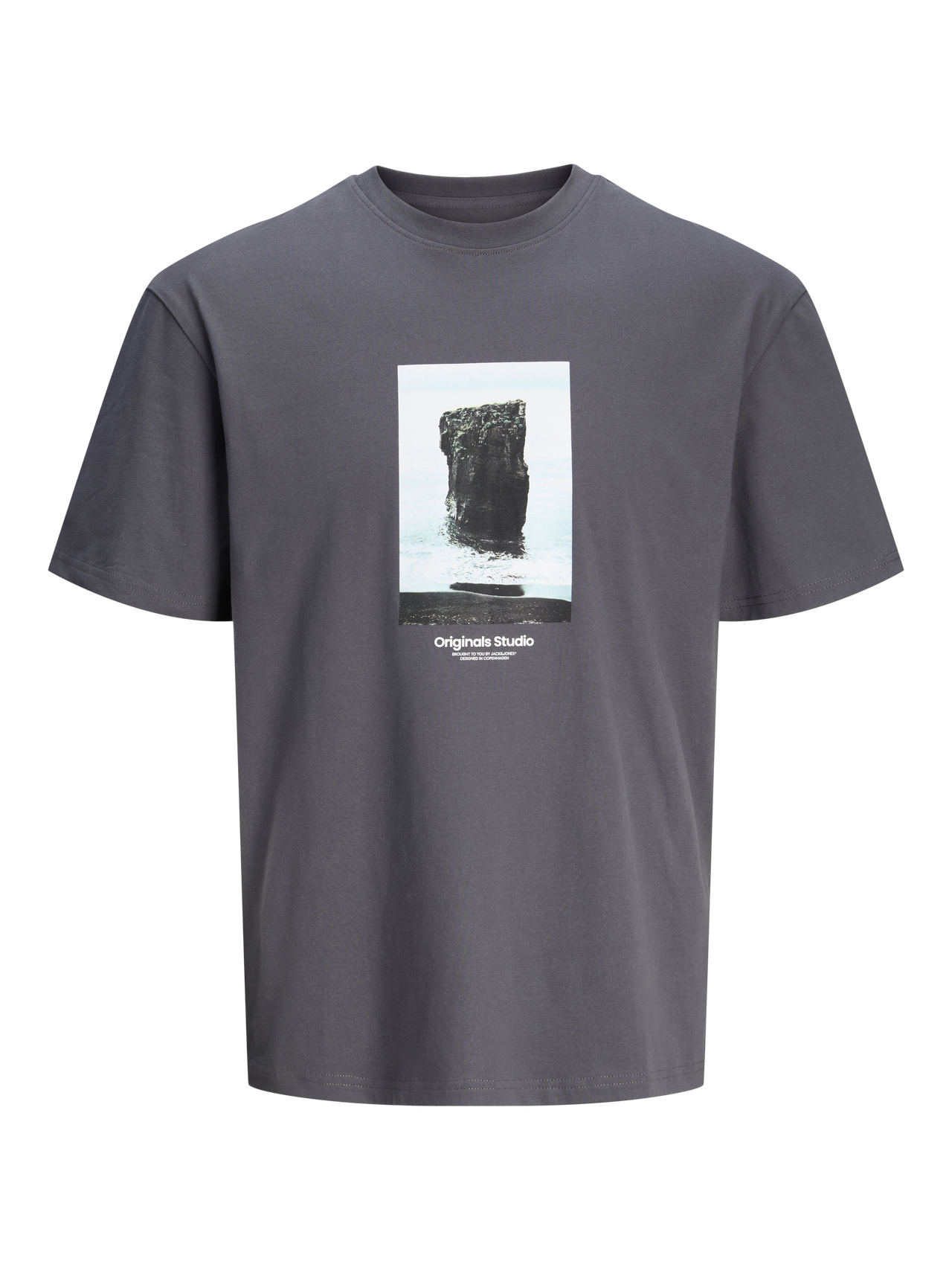 Jack & Jones Printet Crew neck T-shirt -Iron Gate - 12250421