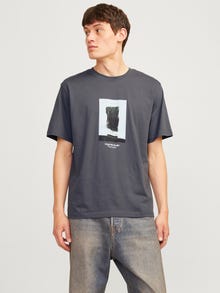 Jack & Jones Printet Crew neck T-shirt -Iron Gate - 12250421