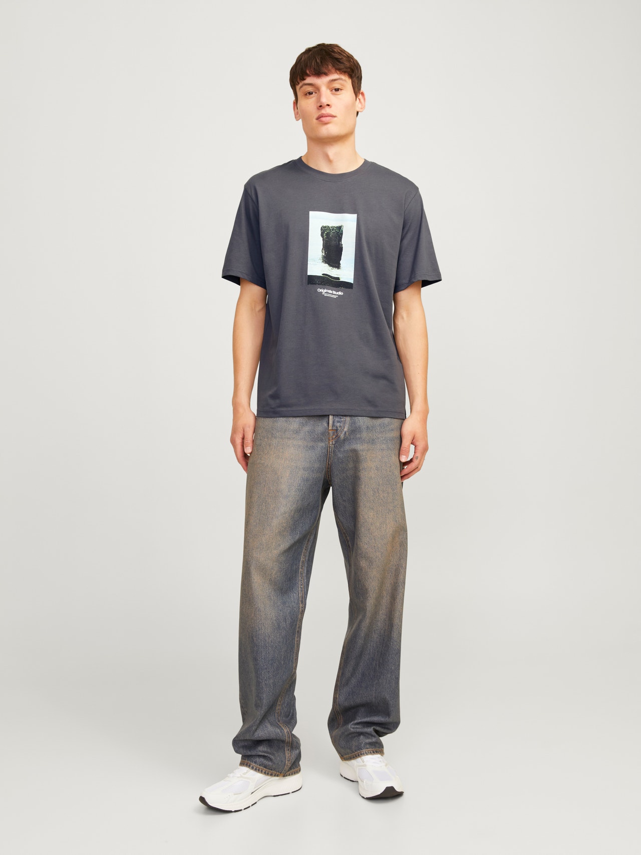 Jack & Jones Gedruckt Rundhals T-shirt -Iron Gate - 12250421