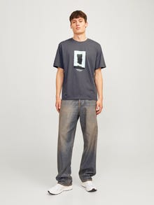 Jack & Jones Printet Crew neck T-shirt -Iron Gate - 12250421