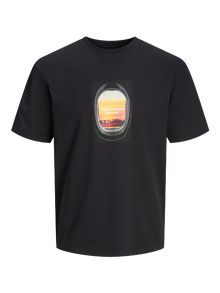 Jack & Jones Bedrukt Ronde hals T-shirt -Black - 12250421