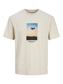 Jack & Jones T-shirt Estampar Decote Redondo -Moonbeam - 12250421