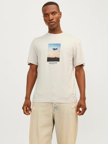 Jack & Jones Gedruckt Rundhals T-shirt -Moonbeam - 12250421