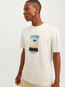 Jack & Jones Gedrukt Ronde hals T-shirt -Moonbeam - 12250421