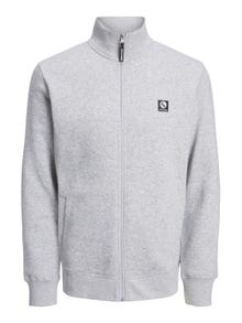 Jack & Jones Plus Size Effen Sweatshirt met rits -Light Grey Melange - 12250426