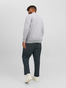 Jack & Jones Plus Size Plain Zip Sweatshirt -Light Grey Melange - 12250426