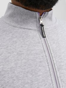 Jack & Jones Plus Size Plain Zip Sweatshirt -Light Grey Melange - 12250426