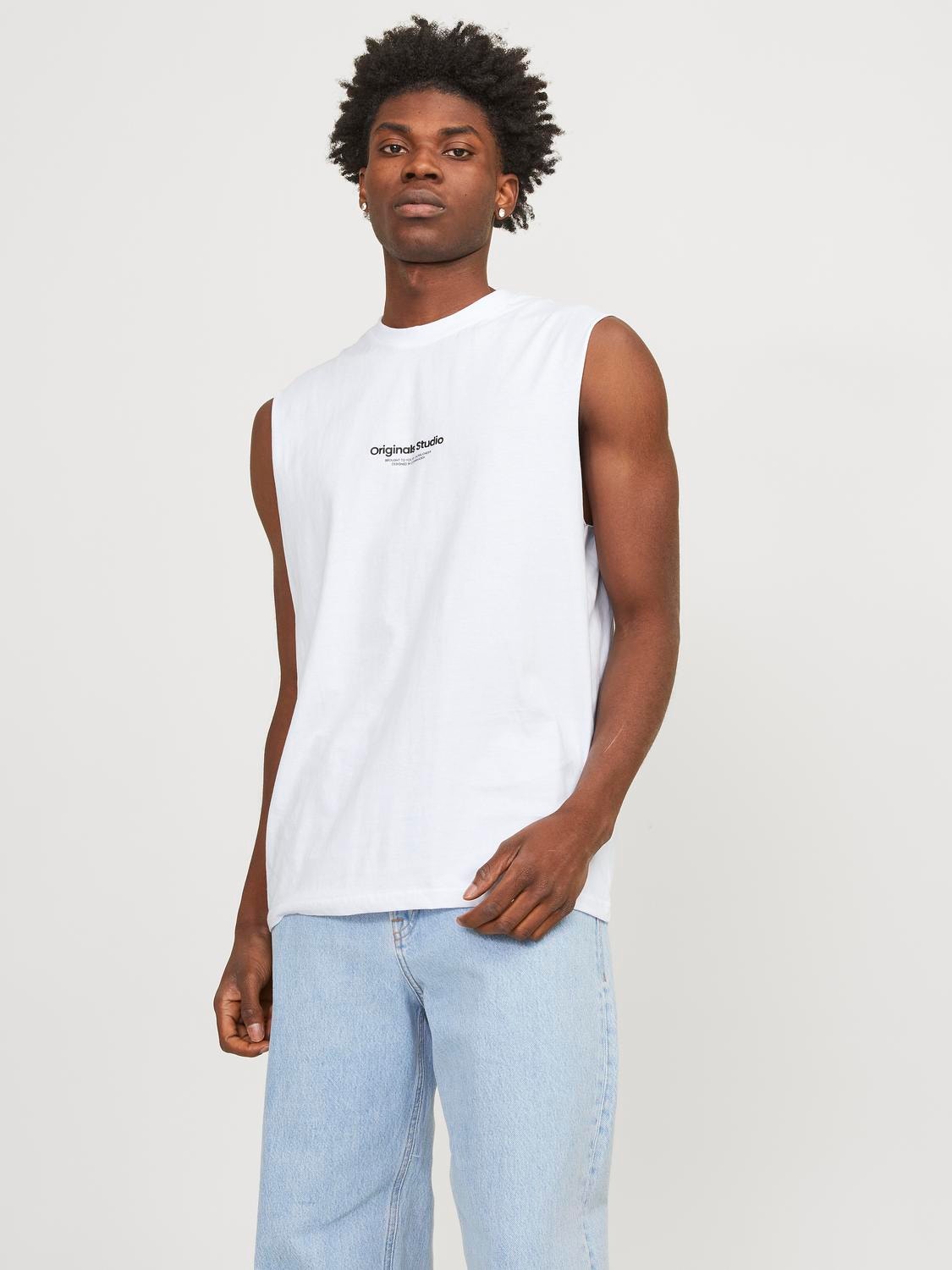 Jack & Jones Potištěný Kruhový výstřih Tílko -Bright White - 12250430