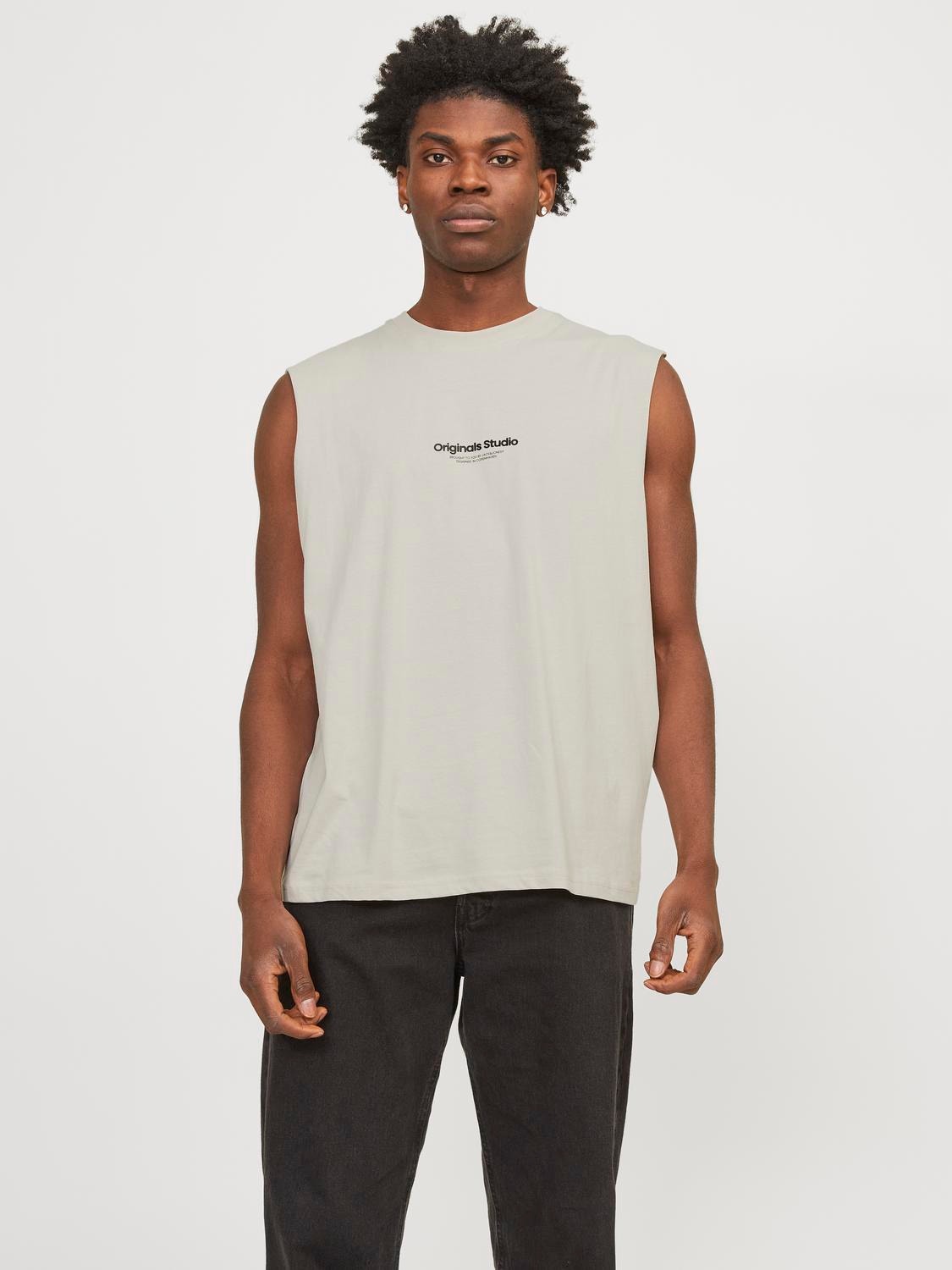 Jack & Jones Printed Crew neck Tank top -Moonbeam - 12250430