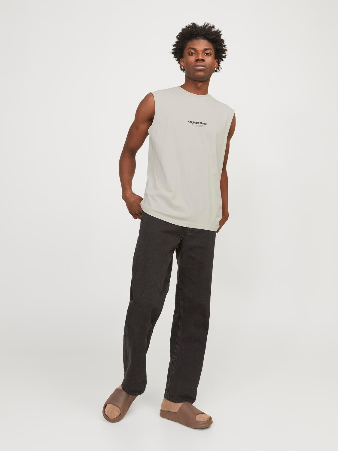 Jack & Jones Trykk O-hals Tanktopp -Moonbeam - 12250430