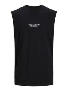 Jack & Jones Camiseta de tirantes Estampado Cuello redondo -Black - 12250430
