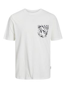 Jack & Jones Gedrukt Ronde hals T-shirt -Cloud Dancer - 12250435