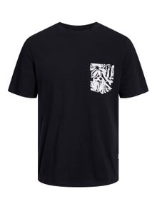Jack & Jones T-shirt Estampar Decote Redondo -Black - 12250435