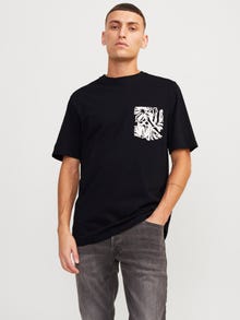 Jack & Jones T-shirt Estampar Decote Redondo -Black - 12250435