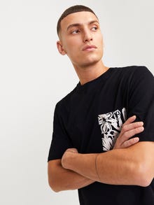 Jack & Jones Nadruk Okrągły dekolt T-shirt -Black - 12250435