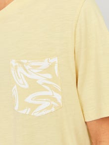 Jack & Jones Printed Crew neck T-shirt -Italian Straw - 12250435
