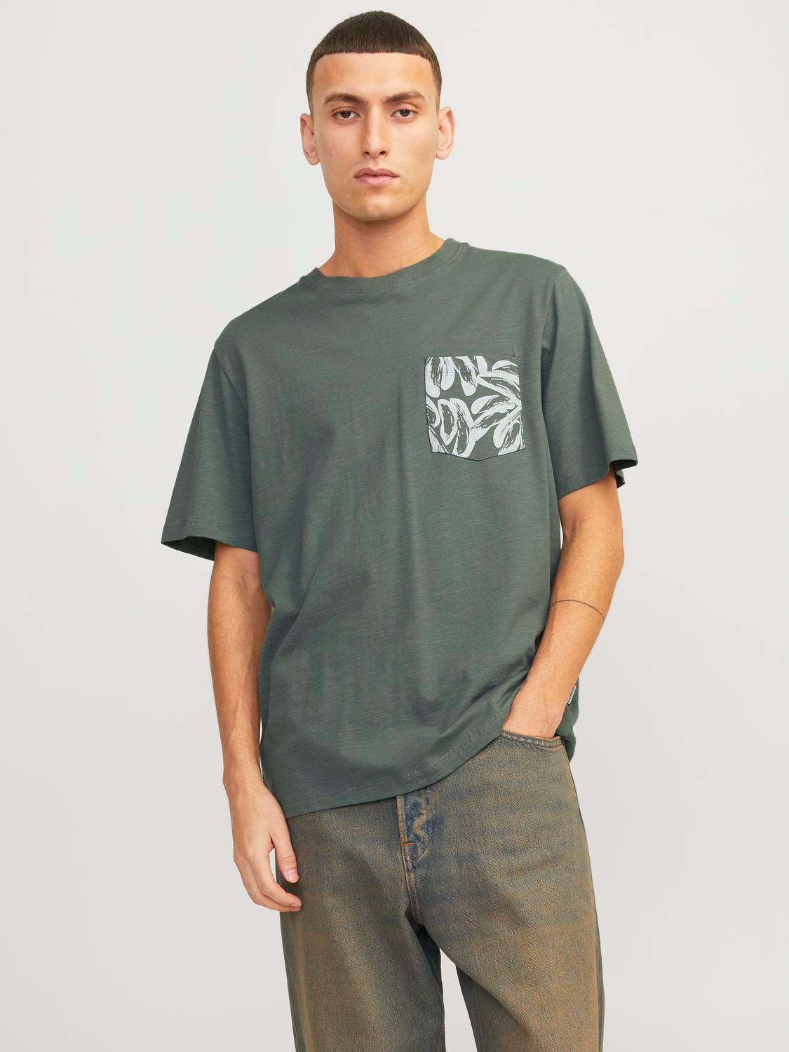 Jack & Jones Nyomott mintás Környak Trikó -Laurel Wreath - 12250435