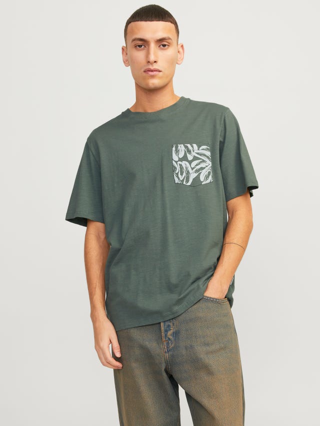 Jack & Jones Nadruk Okrągły dekolt T-shirt - 12250435