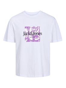 Jack & Jones Logo O-hals T-skjorte -Bright White - 12250436