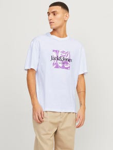 Jack & Jones Logo Crew neck T-shirt -Bright White - 12250436