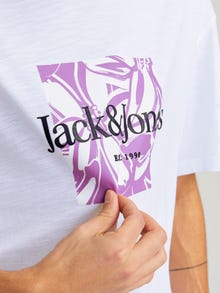Jack & Jones Logo O-hals T-skjorte -Bright White - 12250436