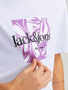 Jack & Jones Logotipas Apskritas kaklas Marškinėliai -Bright White - 12250436