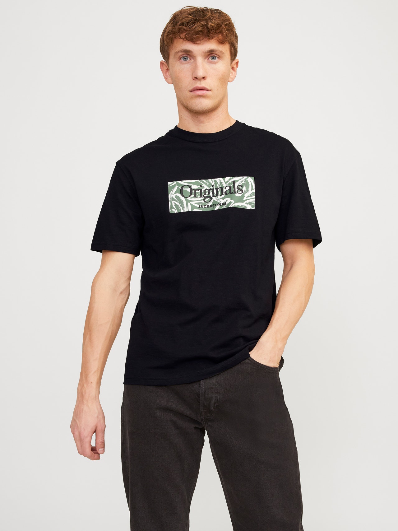 Jack & Jones Camiseta Logotipo Cuello redondo -Black - 12250436