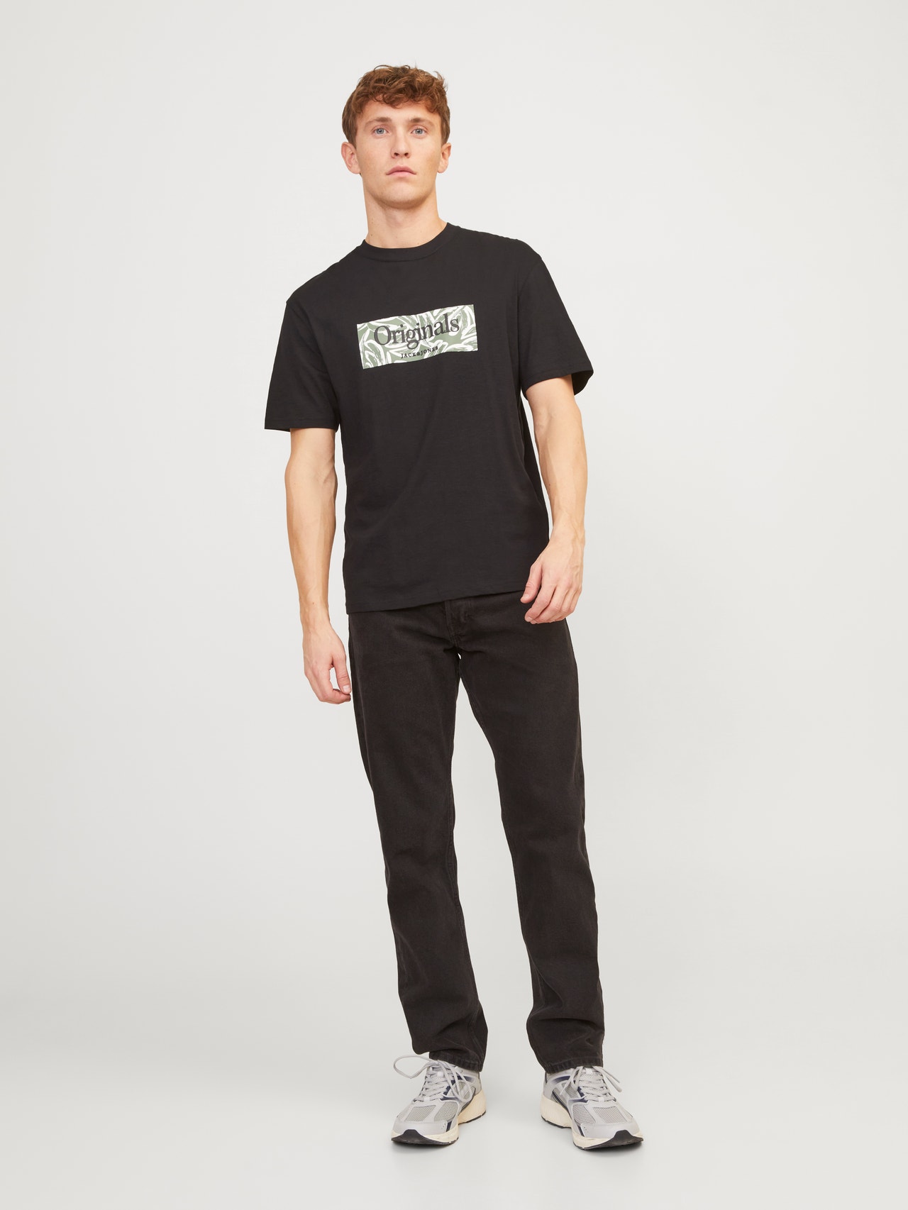 Jack & Jones Logo Crew neck T-shirt -Black - 12250436