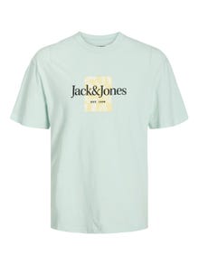 Jack & Jones Logo Pyöreä pääntie T-paita -Skylight - 12250436