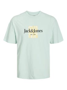 Jack & Jones Nyomott mintás Környak Trikó -Skylight - 12250436